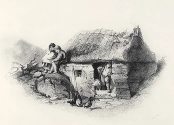 Irish Cabin, indgraveret af James Charles Armytage (ca. 1820-97)